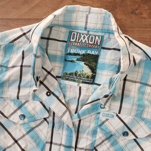 DIXXON Womens Trunk Bay D-Lux Short Sleeve Pearl Snap Shirt Size Small Euc